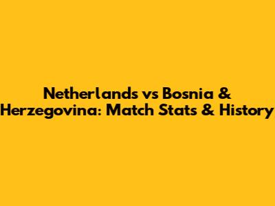 Netherlands vs Bosnia & Herzegovina: Match Stats & History