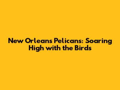 New Orleans Pelicans: Soaring High with the Birds