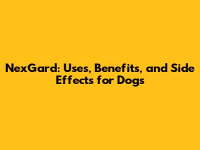 NexGard: Uses, Benefits, and Side Effects for Dogs