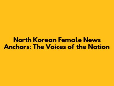 North Korean Female News Anchors: The Voices of the Nation