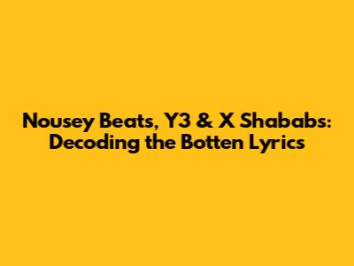 Nousey Beats, Y3 & X Shababs: Decoding the 'Botten' Lyrics
