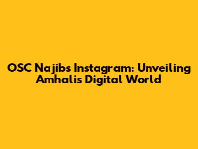 OSC Najib's Instagram: Unveiling Amhali's Digital World