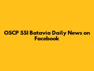 OSCP SSI Batavia Daily News on Facebook
