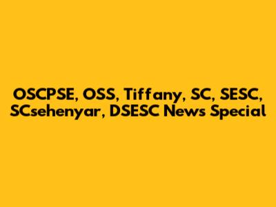 OSCPSE, OSS, Tiffany, SC, SESC, SCsehenyar, DSESC News Special
