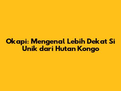 Okapi: Mengenal Lebih Dekat Si Unik dari Hutan Kongo