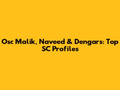 Osc Malik, Naveed & Dengars: Top SC Profiles