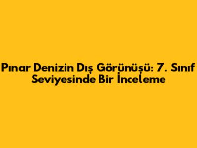 Pınar Deniz'in Dış Görünüşü: 7. Sınıf Seviyesinde Bir İnceleme