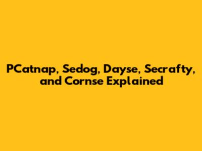 PCatnap, Sedog, Dayse, Secrafty, and Cornse Explained