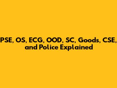 PSE, OS, ECG, OOD, SC, Goods, CSE, and Police Explained
