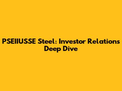 PSEIIUSSE Steel: Investor Relations Deep Dive