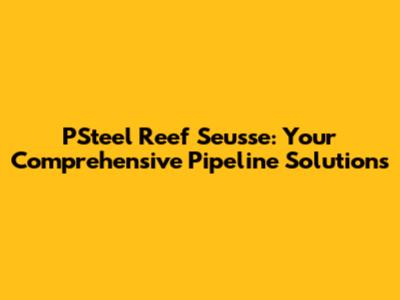 PSteel Reef Seusse: Your Comprehensive Pipeline Solutions