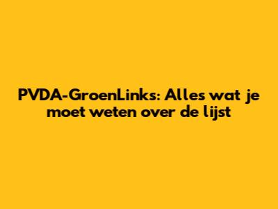 PVDA-GroenLinks: Alles wat je moet weten over de lijst