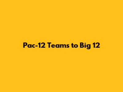 Pac-12 Teams to Big 12