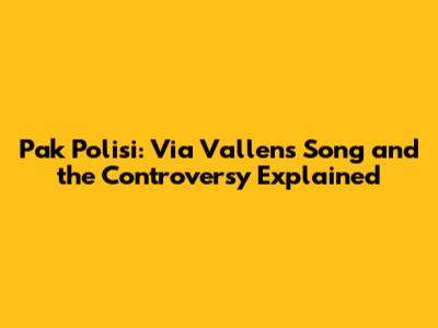Pak Polisi: Via Vallen's Song and the Controversy Explained
