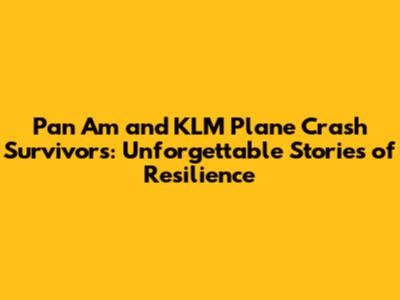 Pan Am and KLM Plane Crash Survivors: Unforgettable Stories of Resilience