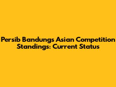 Persib Bandung's Asian Competition Standings: Current Status