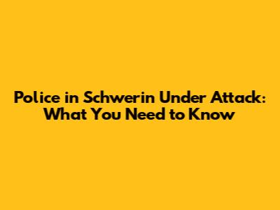 Police in Schwerin Under Attack: What You Need to Know