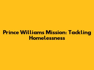 Prince William's Mission: Tackling Homelessness