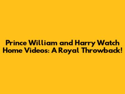 Prince William and Harry Watch Home Videos: A Royal Throwback!