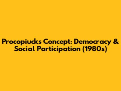 Procopiuck's Concept: Democracy & Social Participation (1980s)