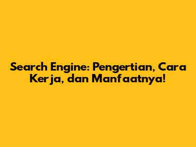 Search Engine: Pengertian, Cara Kerja, dan Manfaatnya!