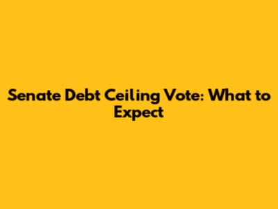 Senate Debt Ceiling Vote: What to Expect