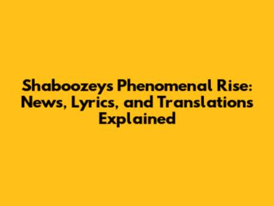 Shaboozey's Phenomenal Rise: News, Lyrics, and Translations Explained