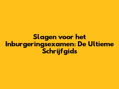 Slagen voor het Inburgeringsexamen: De Ultieme Schrijfgids