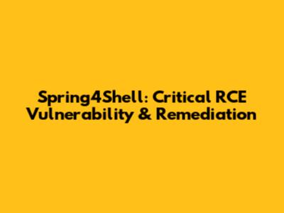 Spring4Shell: Critical RCE Vulnerability & Remediation