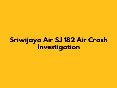 Sriwijaya Air SJ 182 Air Crash Investigation