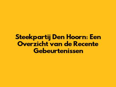 Steekpartij Den Hoorn: Een Overzicht van de Recente Gebeurtenissen