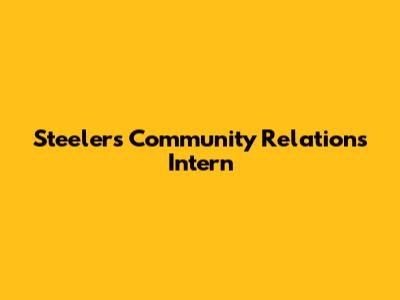 Steelers Community Relations Intern