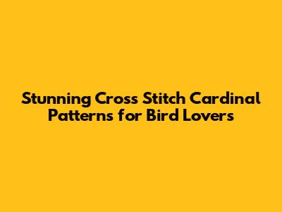 Stunning Cross Stitch Cardinal Patterns for Bird Lovers