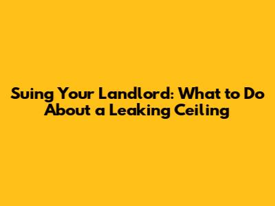 Suing Your Landlord: What to Do About a Leaking Ceiling