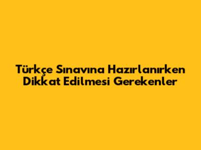 Türkçe Sınavına Hazırlanırken Dikkat Edilmesi Gerekenler