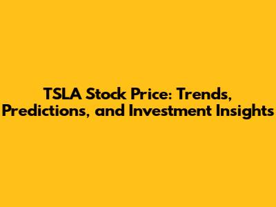 TSLA Stock Price: Trends, Predictions, and Investment Insights