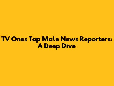 TV One's Top Male News Reporters: A Deep Dive