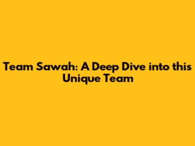 Team Sawah: A Deep Dive into this Unique Team