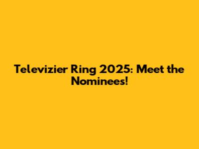 Televizier Ring 2025: Meet the Nominees!