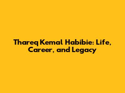 Thareq Kemal Habibie: Life, Career, and Legacy