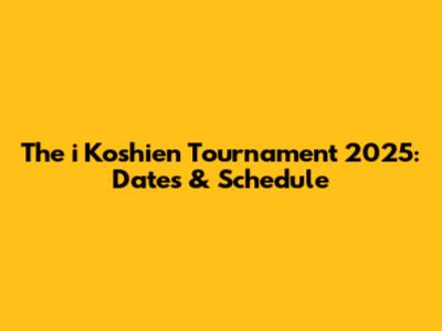 The i Koshien Tournament 2025: Dates & Schedule