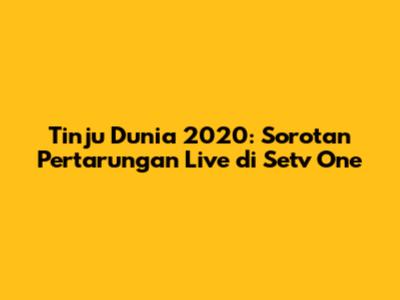 Tinju Dunia 2020: Sorotan Pertarungan Live di Setv One