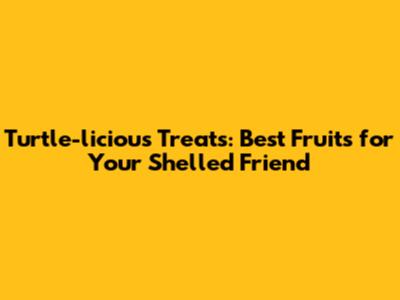 Turtle-licious Treats: Best Fruits for Your Shelled Friend