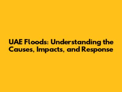 UAE Floods: Understanding the Causes, Impacts, and Response