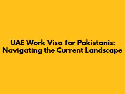 UAE Work Visa for Pakistanis: Navigating the Current Landscape