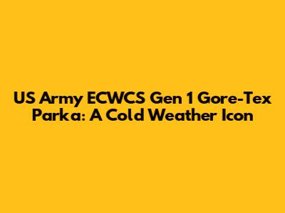 US Army ECWCS Gen 1 Gore-Tex Parka: A Cold Weather Icon