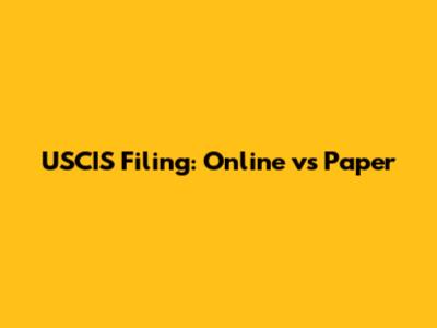 USCIS Filing: Online vs Paper