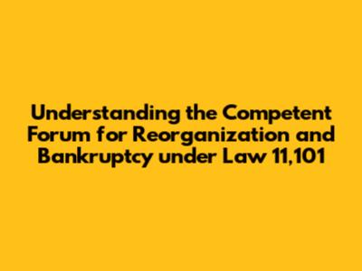 Understanding the Competent Forum for Reorganization and Bankruptcy under Law 11,101