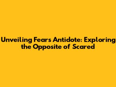 Unveiling Fear's Antidote: Exploring the Opposite of Scared
