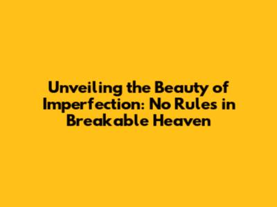 Unveiling the Beauty of Imperfection: No Rules in Breakable Heaven